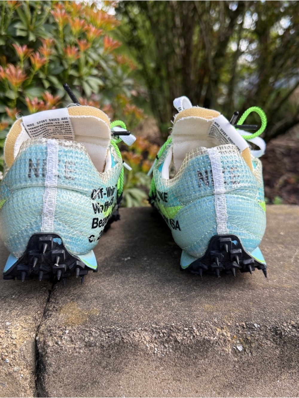 Nike x Off White Waffle Racer in Vivid Sky EUC Size 8 - Picture 5 of 12